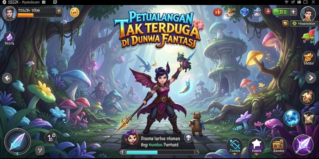 Tampilan gameplay menarik di dunia fantasi 555ZK.