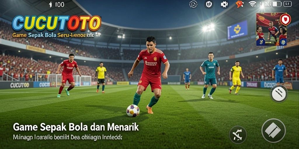 Tampilan gameplay CUCUTOTO dengan grafis luar biasa dan aksi sepak bola yang menarik.