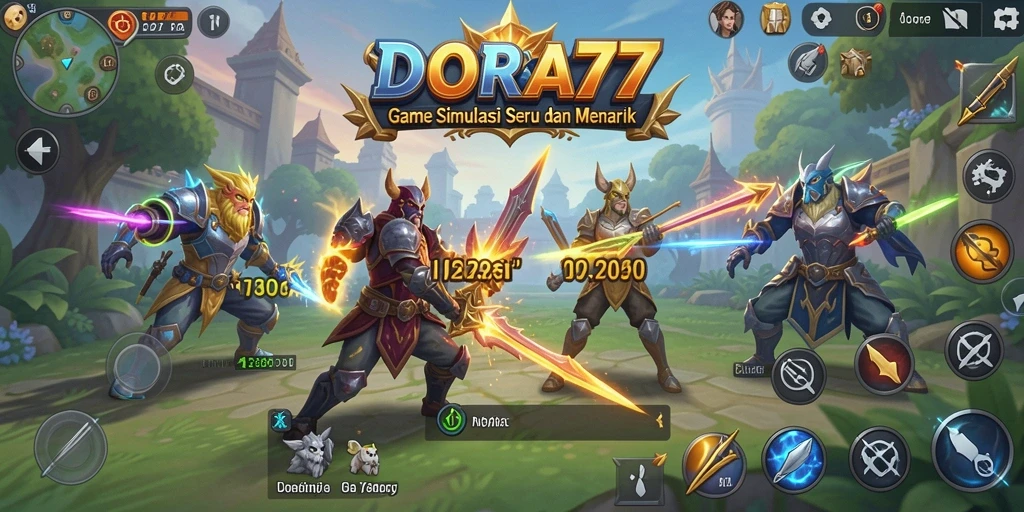 Tampilan screenshot DORA77 yang menunjukkan aksi gameplay simulasi.
