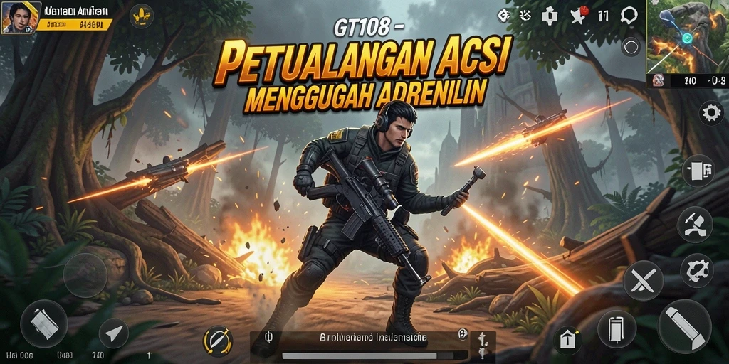 Screenshot gameplay GT108 memperlihatkan aksi seru dan intens.