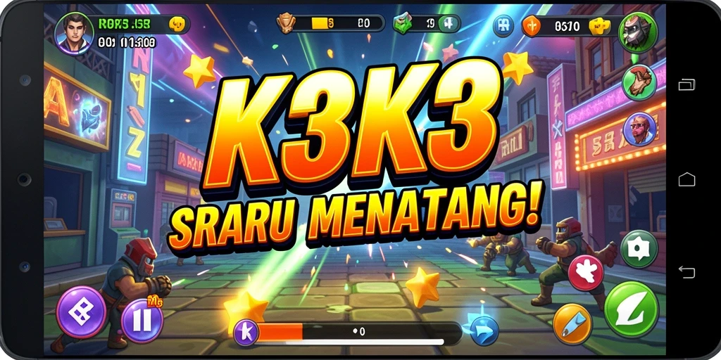 Tangkapan layar K3K3 menampilkan aksi cepat dan grafis yang menarik.