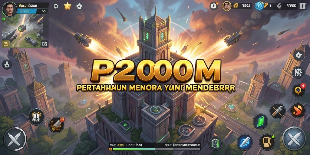 Tampilan gameplay P200M yang mendebarkan dalam Tower Defense.