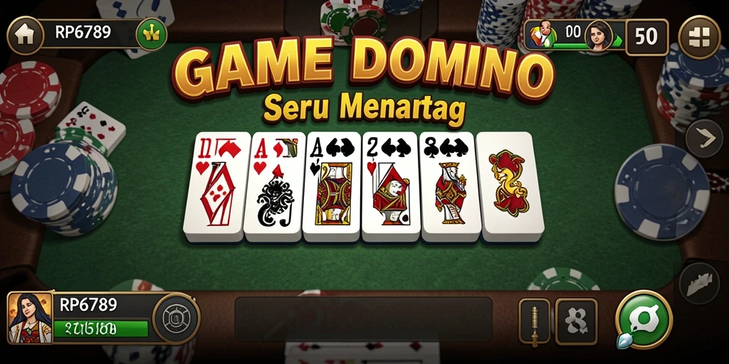 Screenshot gameplay RP6789 menunjukkan keseruan bermain Domino.