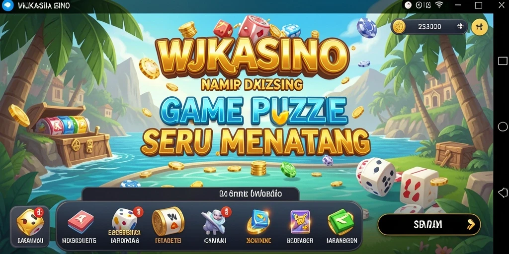 Screenshot gameplay WJKASINO menampilkan tantangan puzzle yang menarik.